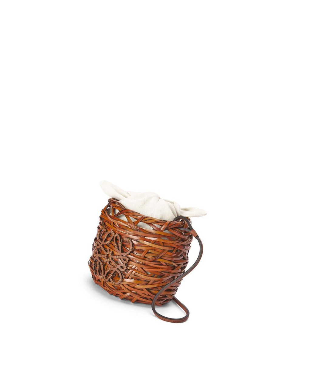 Loewe Nest bucket bag in calfskin and bamboo Tan | ZCQOE-3201