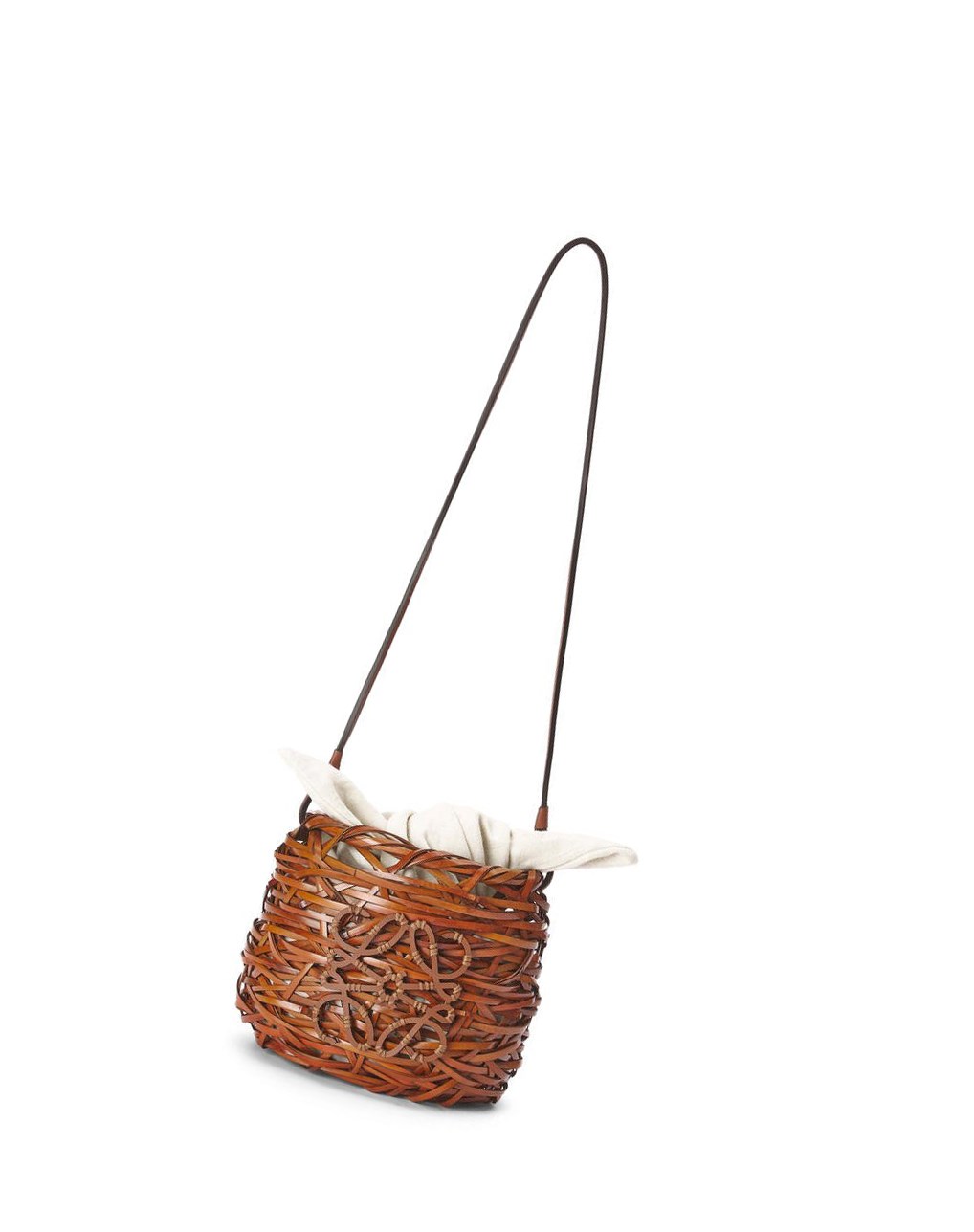 Loewe Nest bucket bag in calfskin and bamboo Tan | ZCQOE-3201