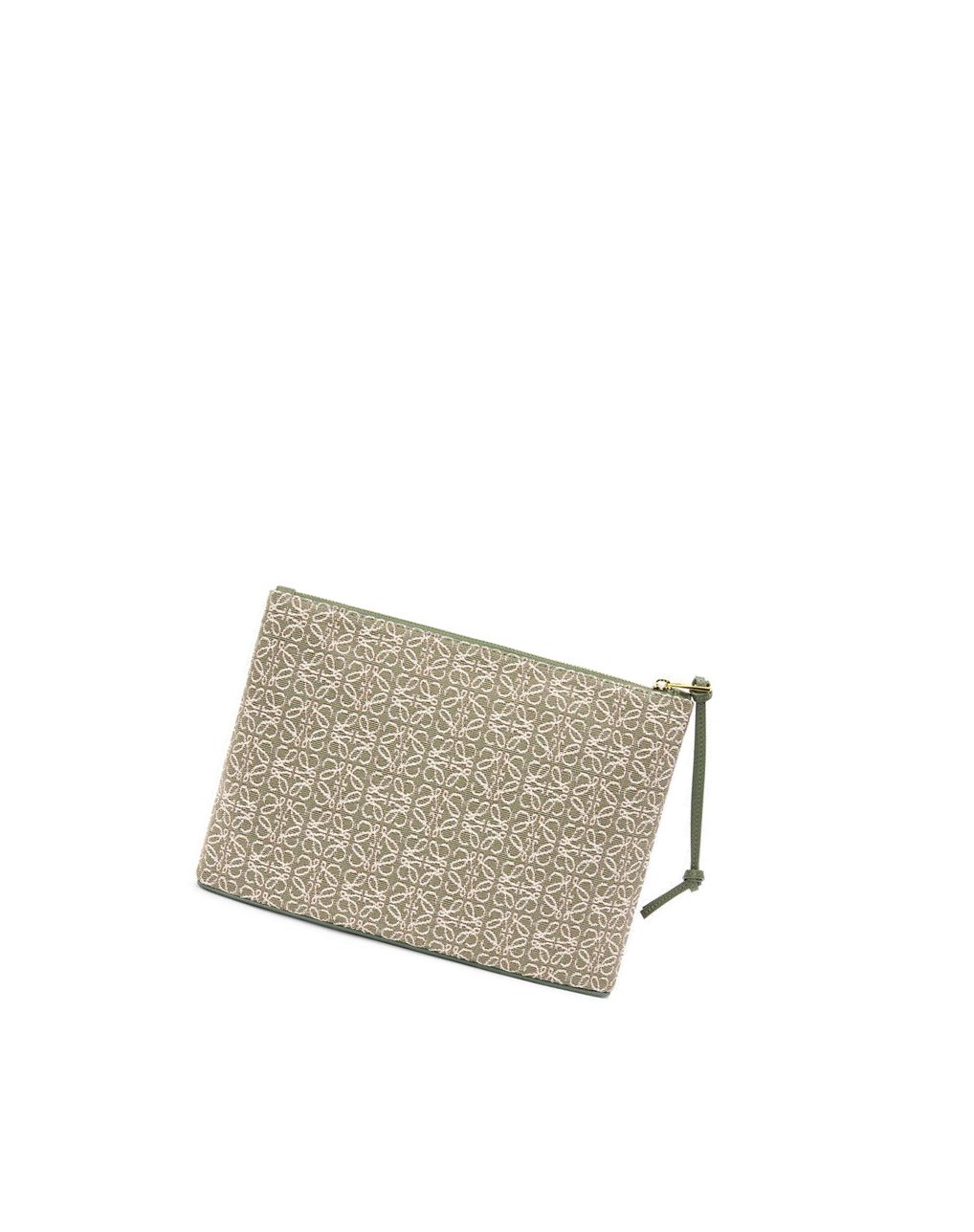 Loewe Oblong pouch in Anagram jacquard and calfskin Verdes Verdes | PRKYV-4630
