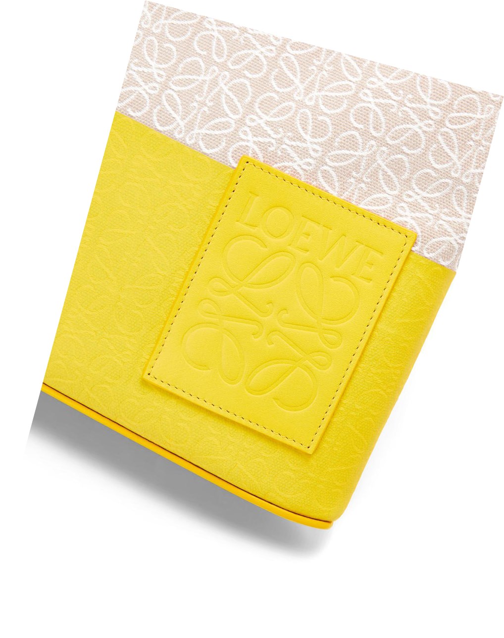Loewe Oblong pouch in jacquard and calfskin Azules | NTXBA-0463