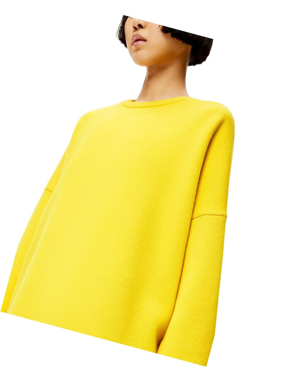 Loewe Oversize crewneck sweater in cashmere Amarillos | XNFRG-1532