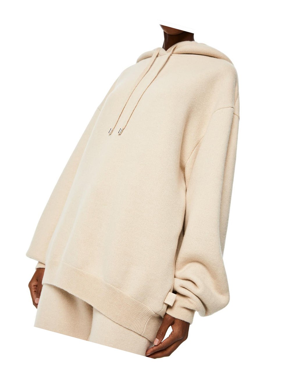 Loewe Oversize hoodie in cashmere Ecru | KYMFB-6051