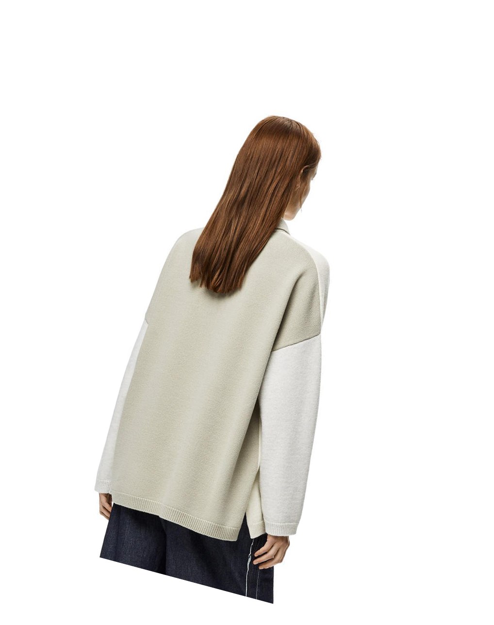 Loewe Oversize polo collar sweater in wool Grises | UKYXT-3069