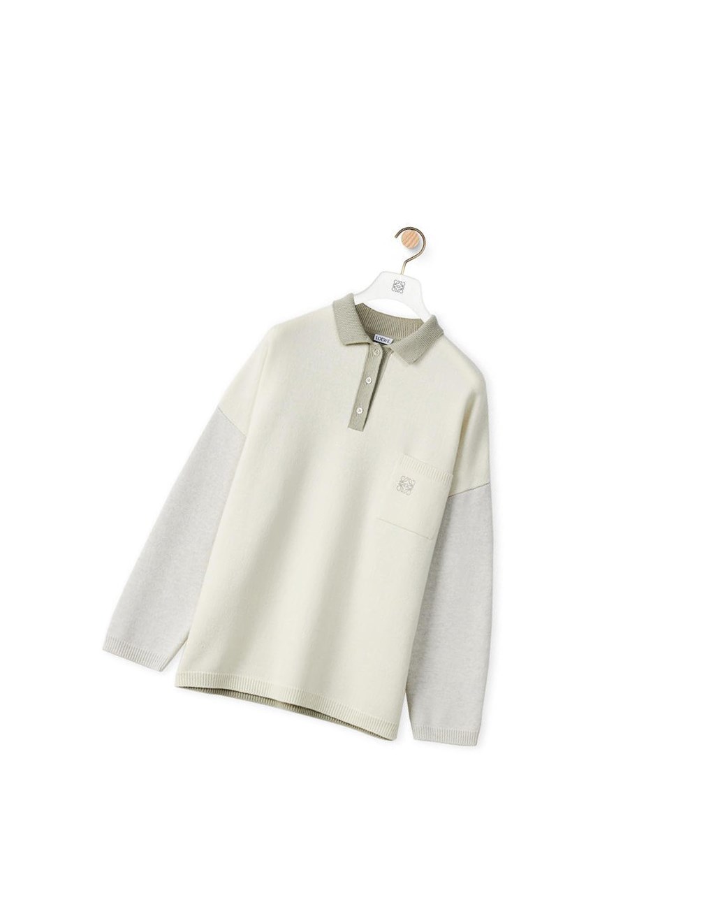 Loewe Oversize polo collar sweater in wool Grises | UKYXT-3069