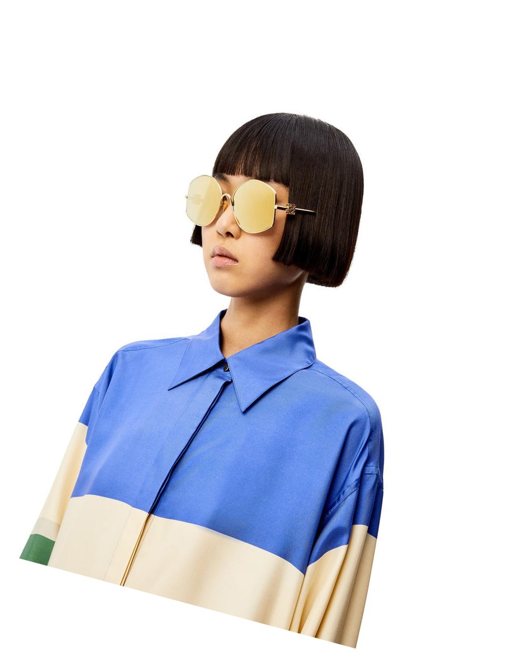 Loewe Oversize sunglasses in metal Dorados Dorados | ANGHE-0728
