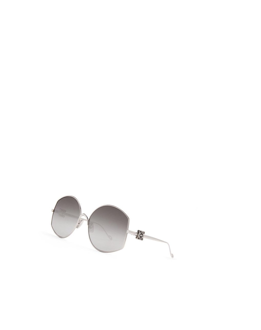 Loewe Oversize sunglasses in metal Shiny Palladium / Smoke | QWGUO-8914
