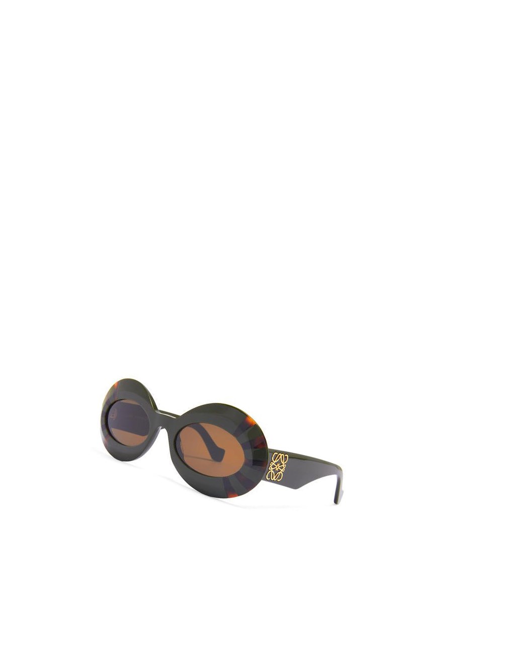 Loewe Oversized oval sunglasses in acetate Kakhi / Havana | GKUYM-6031