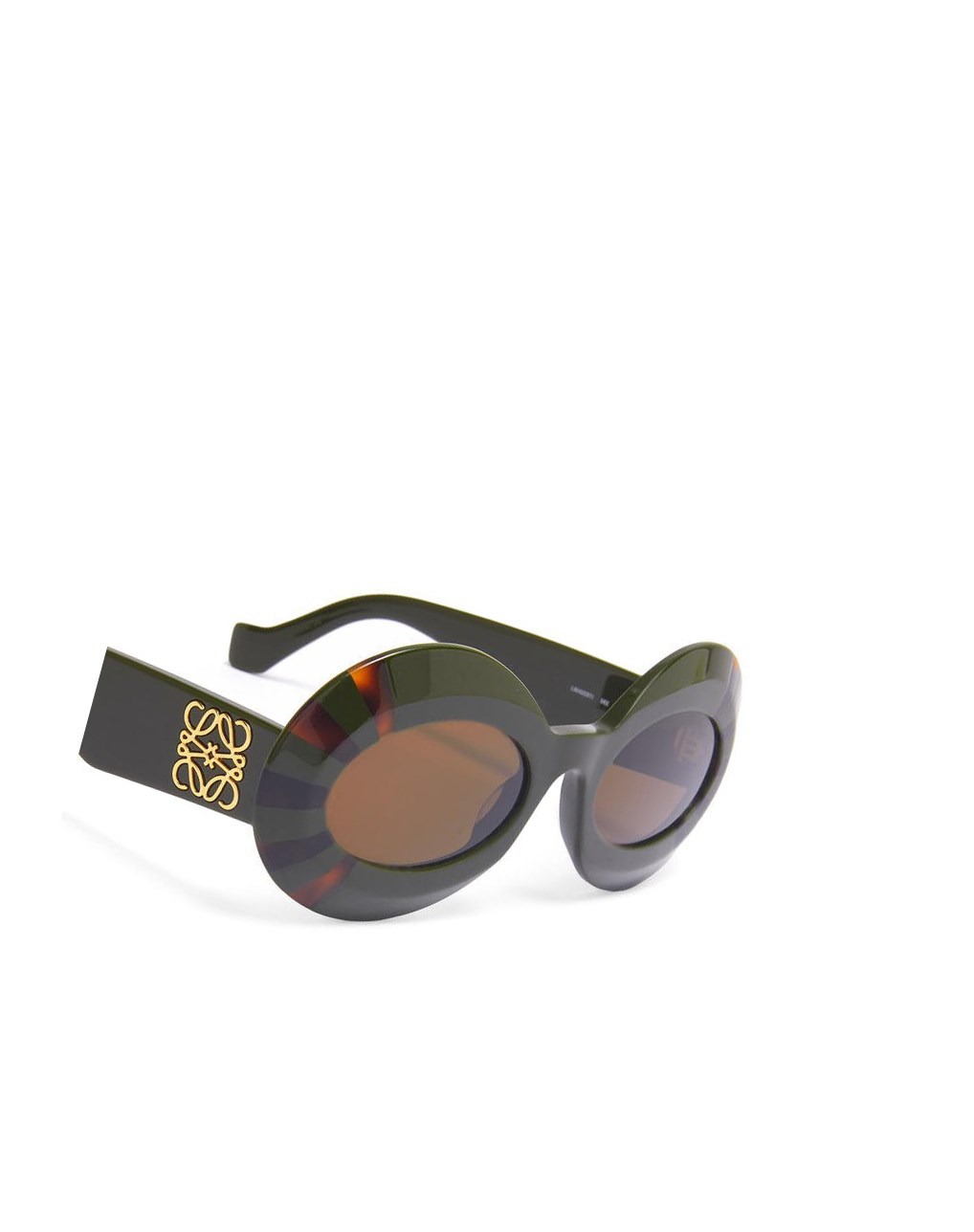 Loewe Oversized oval sunglasses in acetate Kakhi / Havana | GKUYM-6031