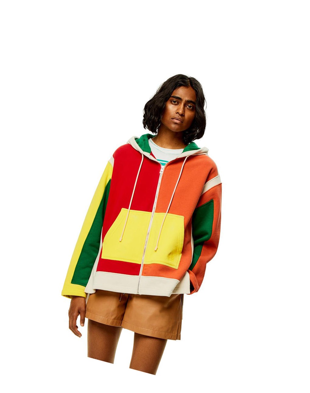 Loewe Oversized zip hoodie in cotton Multicolor | TILJK-7059