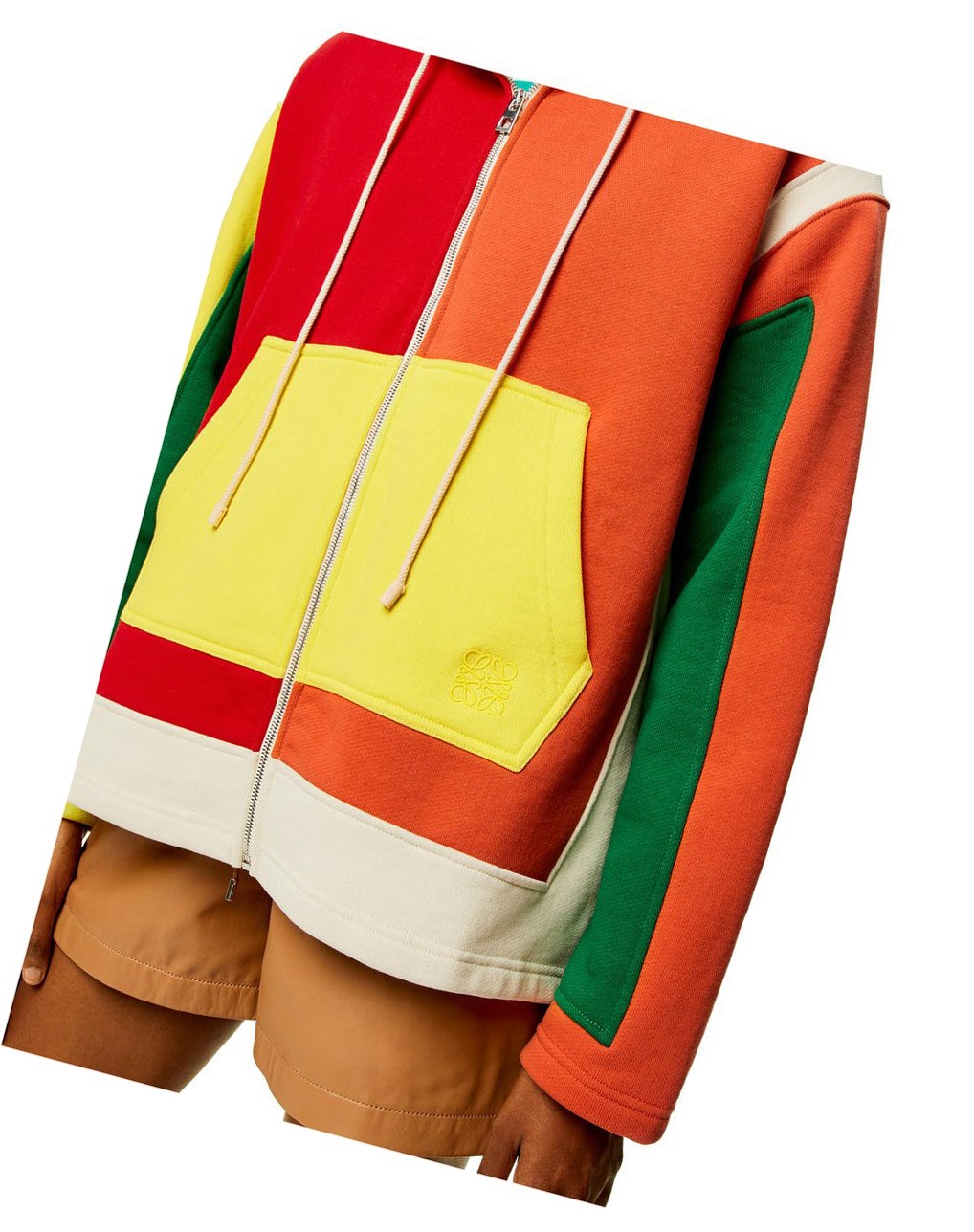 Loewe Oversized zip hoodie in cotton Multicolor | TILJK-7059