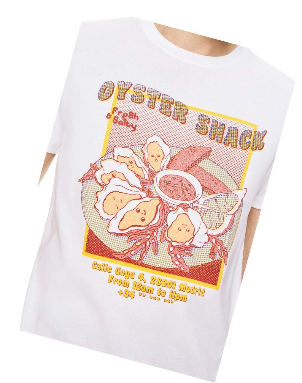 Loewe Oyster print T-shirt in cotton Blancos | LWVNK-4897