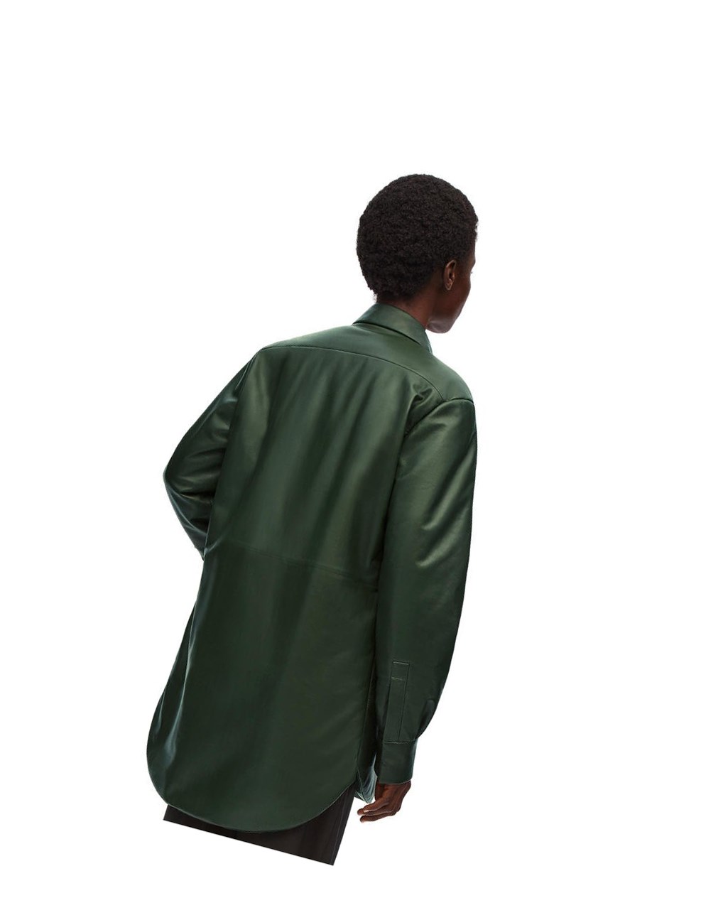 Loewe Padded overshirt in nappa Verdes | HICGK-0415