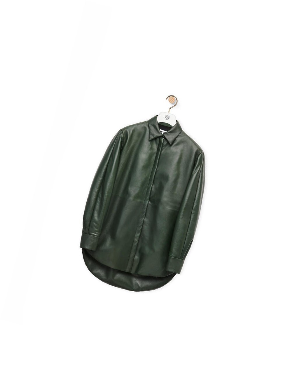 Loewe Padded overshirt in nappa Verdes | HICGK-0415