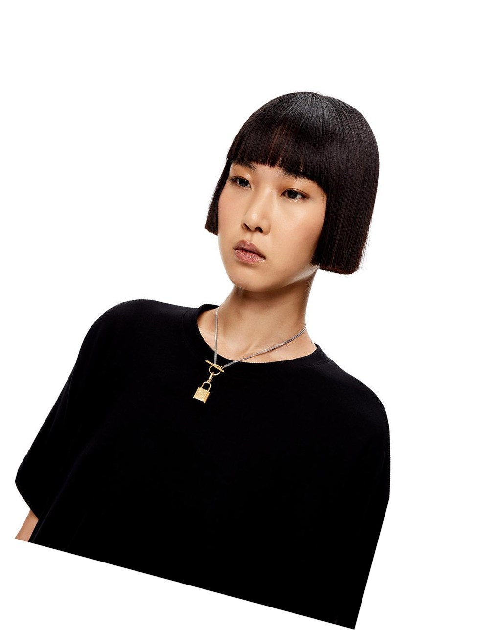 Loewe Padlock charm in sterling silver Dorados | SQNZP-5289