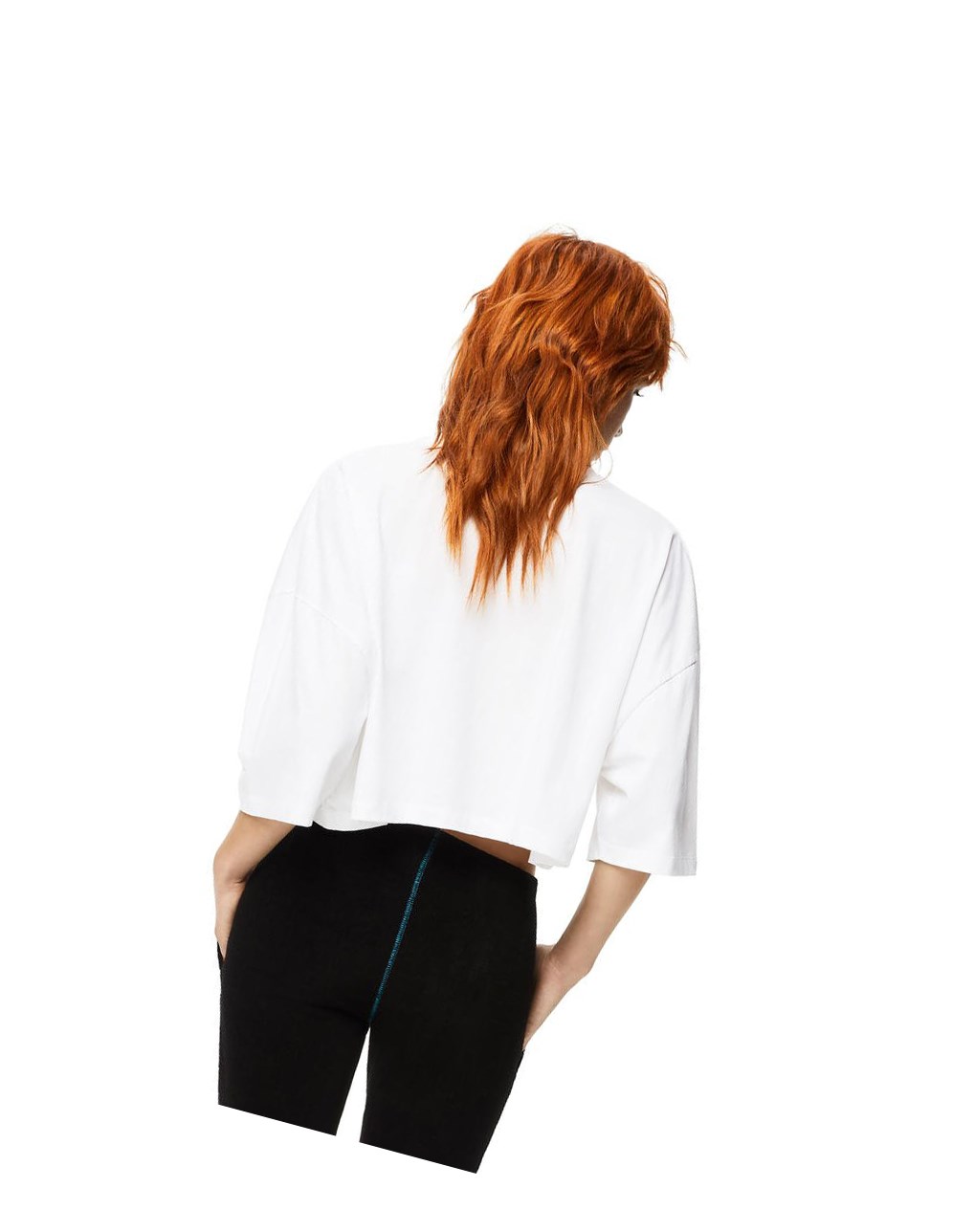 Loewe Palm cropped T-shirt in cotton Blancos Multicolor | MTHUA-4978