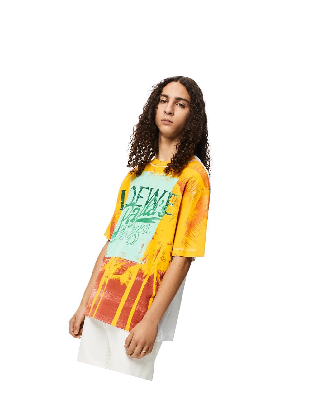 Loewe Palm print T-shirt in cotton Blancos | AGOKI-2463