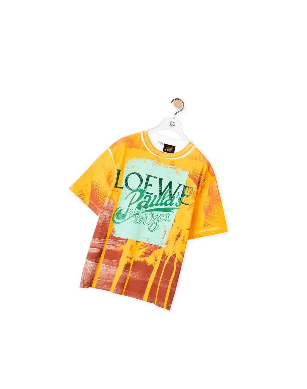 Loewe Palm print T-shirt in cotton Blancos | AGOKI-2463
