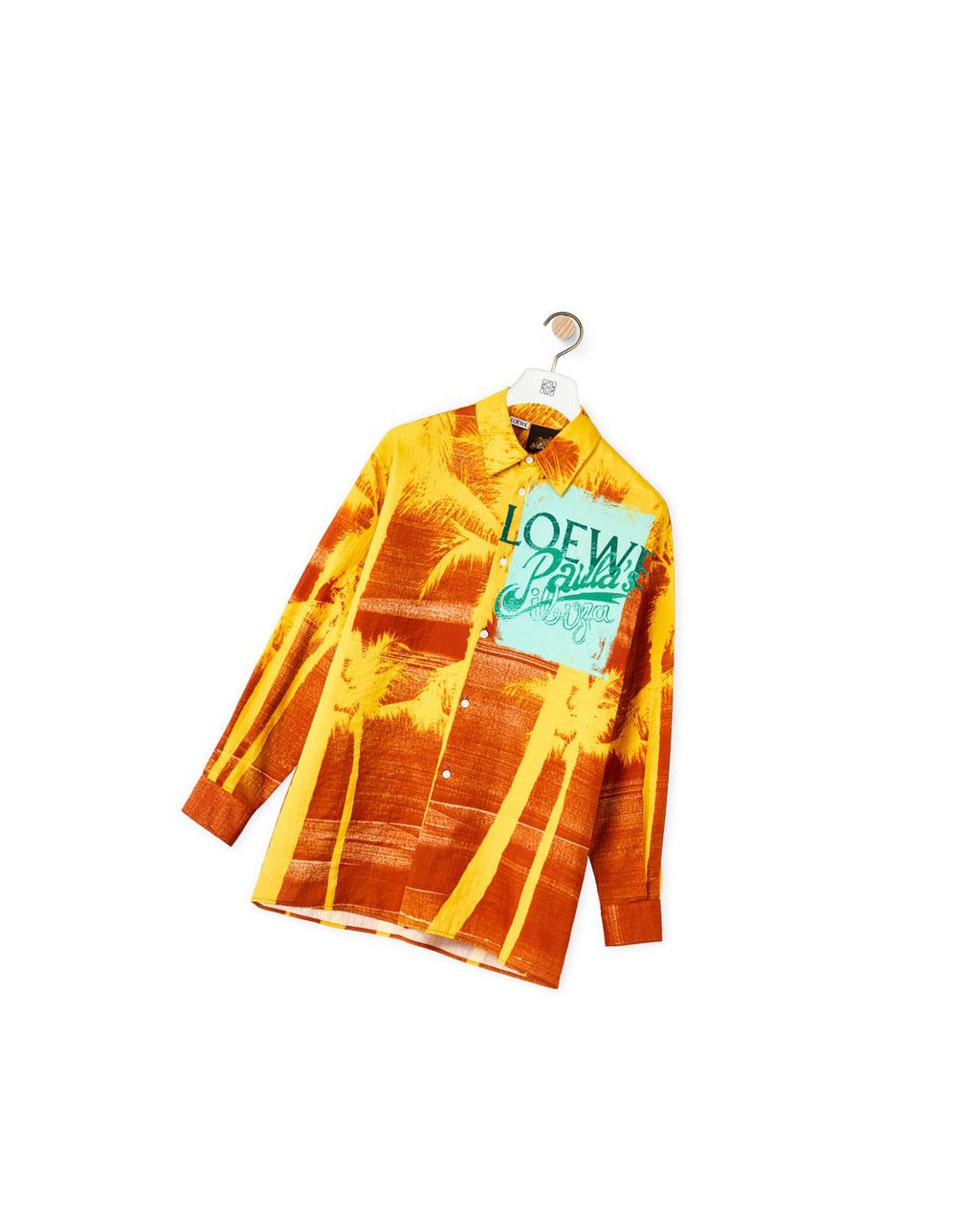 Loewe Palm print shirt in cotton Amarillos Naranjas | VPFBW-4821