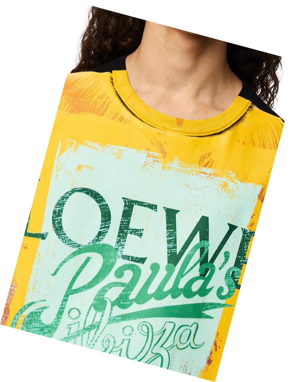 Loewe Palm print sleeveless T-shirt in cotton Negros Multicolor | DQFOJ-3401