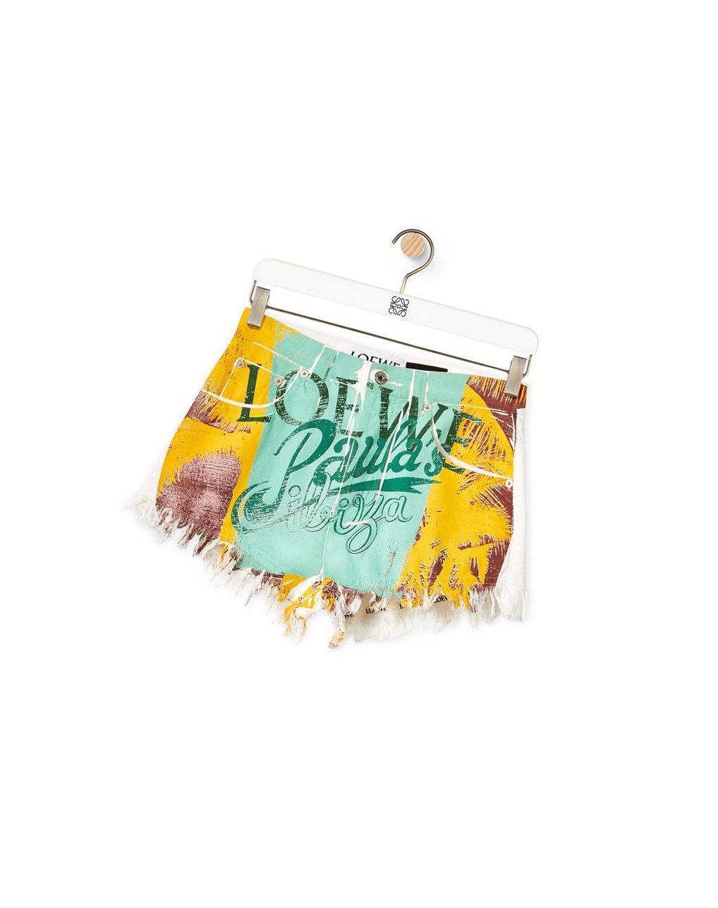 Loewe Palm shorts in denim Blancos Multicolor | OPCDH-3876
