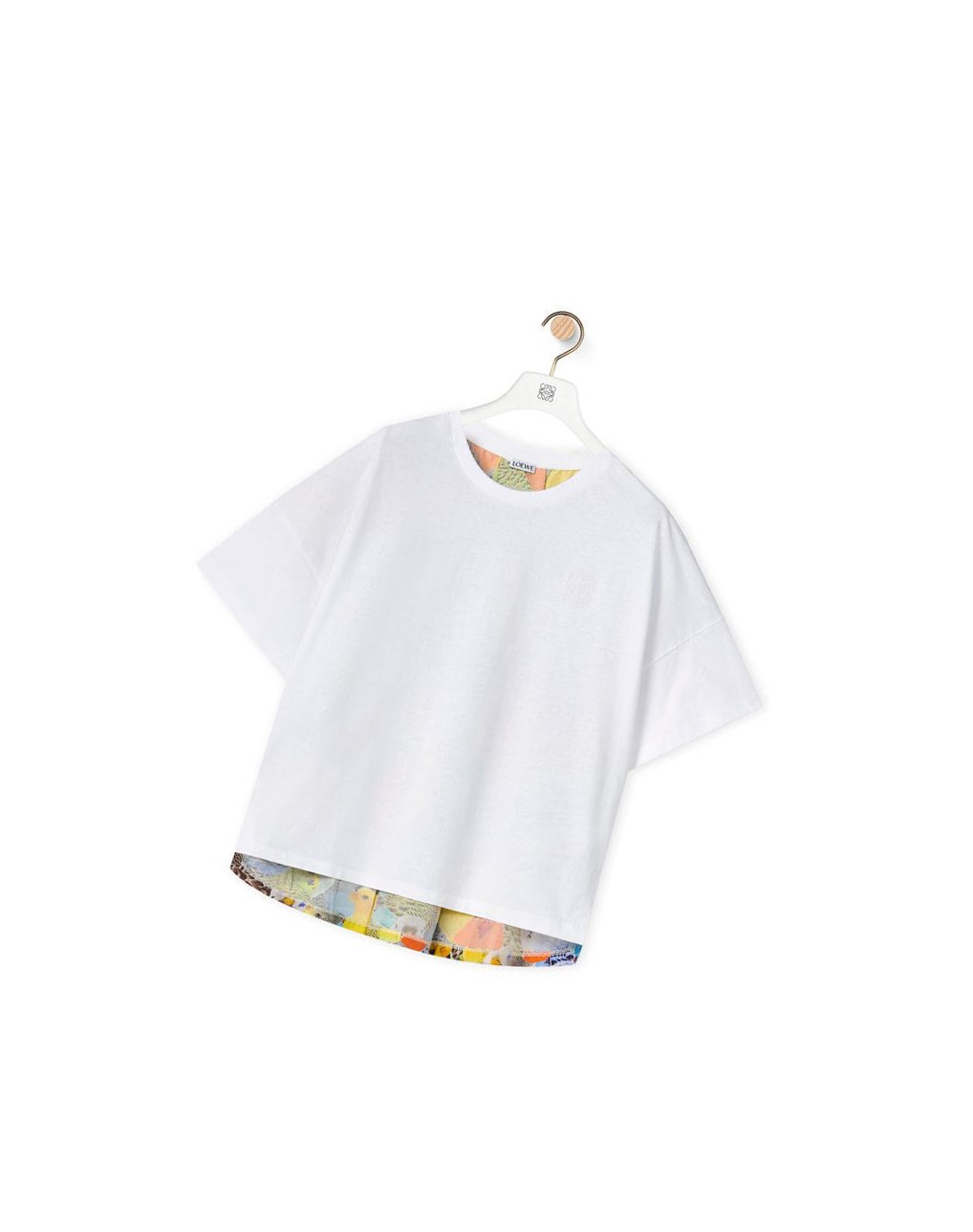 Loewe Parrots print T-shirt in cotton and silk Blancos Multicolor | BGRTF-7093