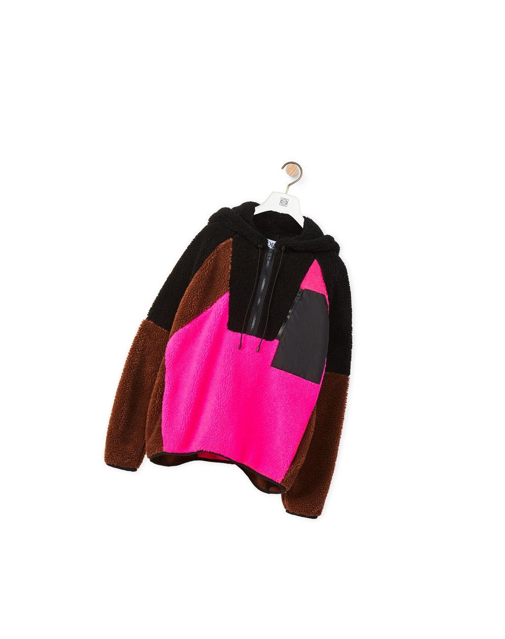 Loewe Patchwork zip up hoodie in fleece Multicolor | BZNRW-3864