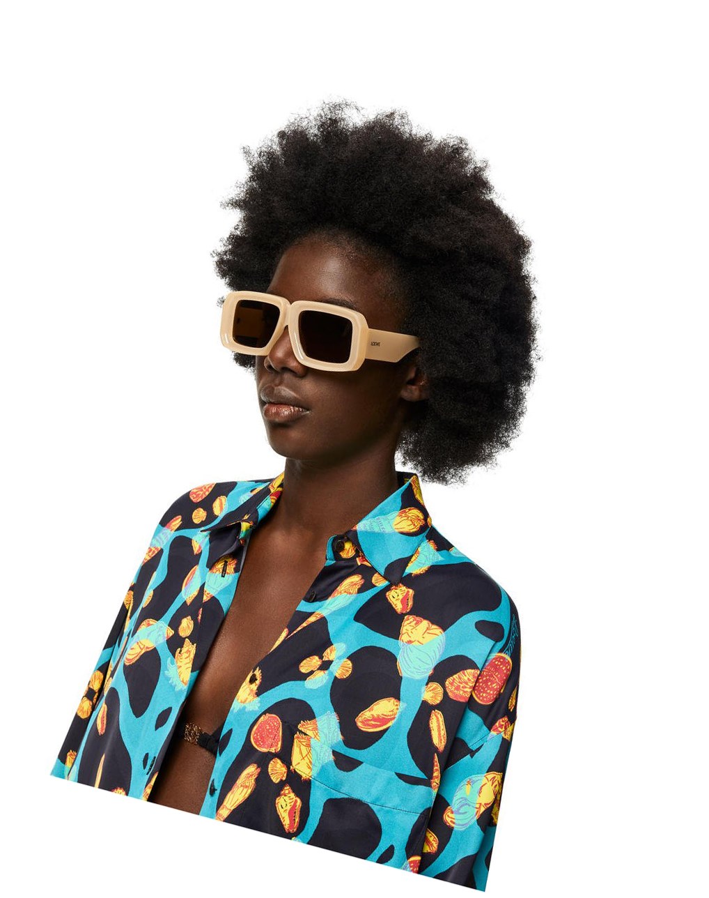 Loewe Paula's Ibiza dive in mask sunglasses Beige | FUHJZ-2519
