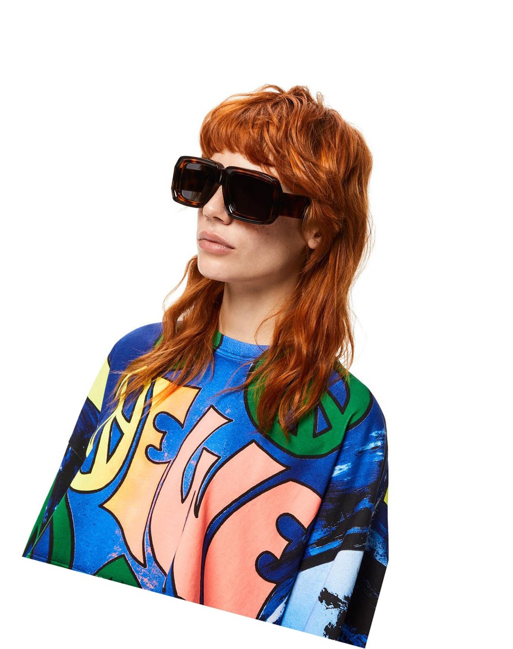 Loewe Paula's Ibiza dive in mask sunglasses Shiny Classic Havana | ZXTLR-5374