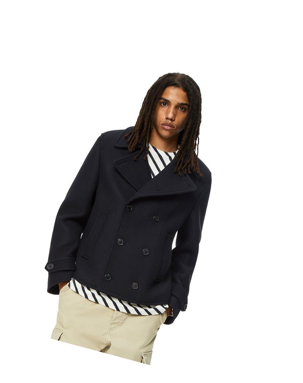 Loewe Peacoat in wool Negros | JUFIZ-5736