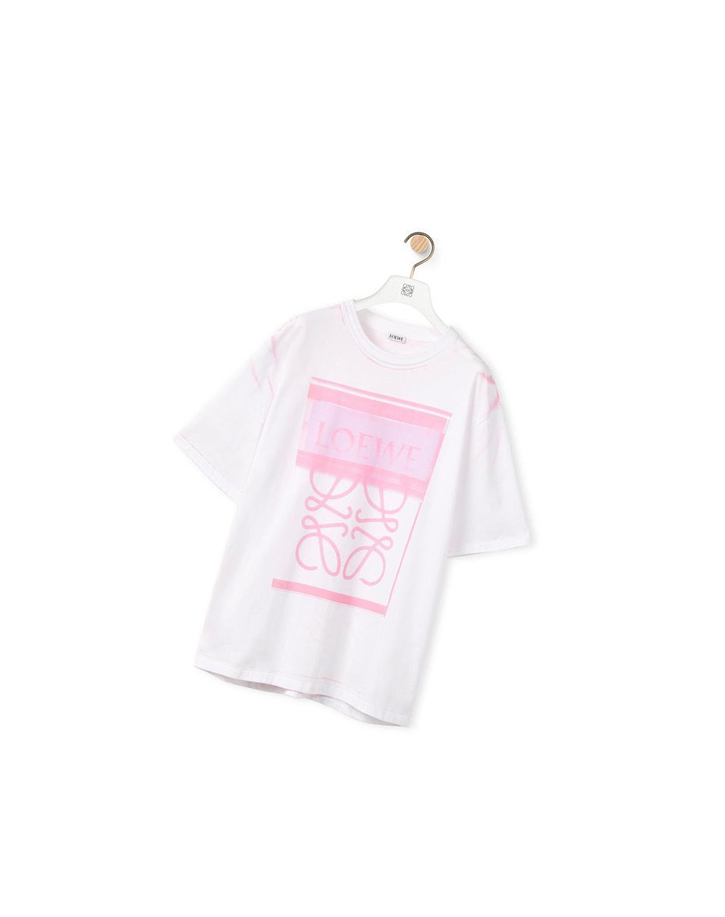 Loewe Photocopy Anagram T-shirt in cotton Blancos Rosas | HJWQE-9610