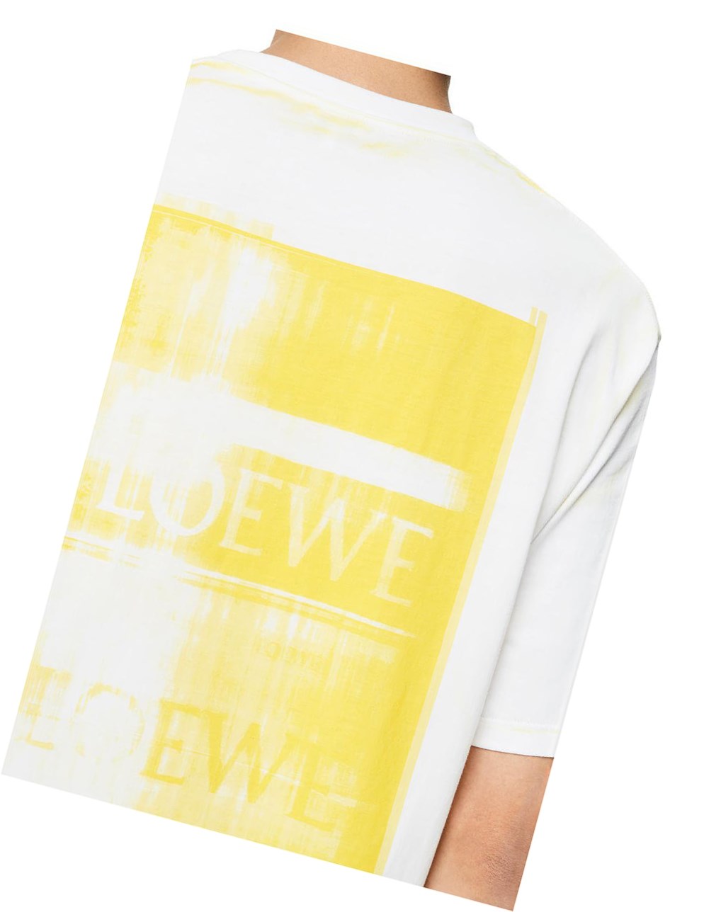 Loewe Photocopy Anagram T-shirt in cotton Blancos Amarillos | LDFZM-9482