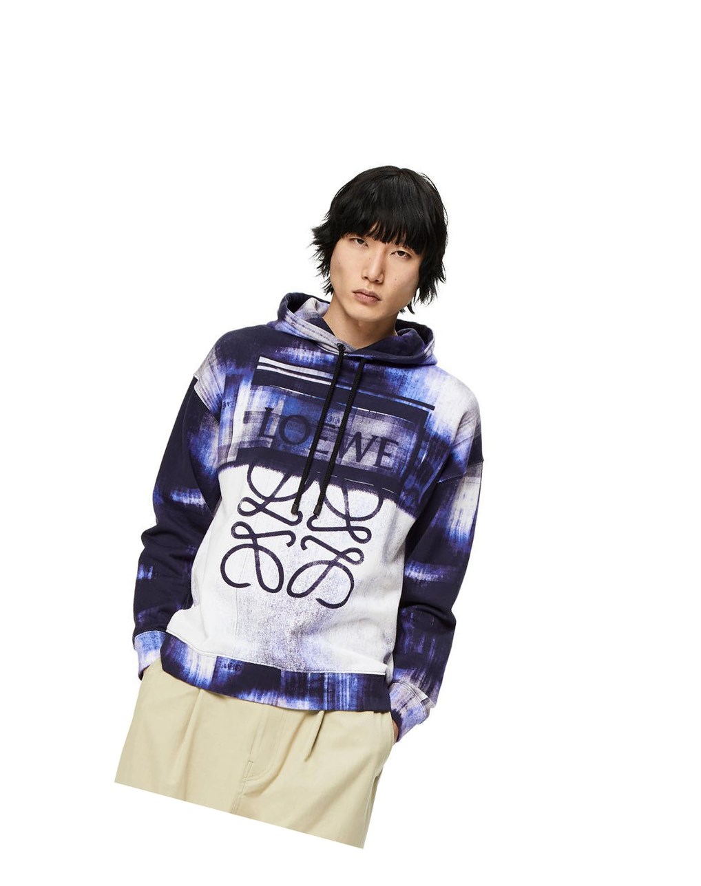 Loewe Photocopy Anagram hoodie in cotton Blancos | PTDSQ-3146