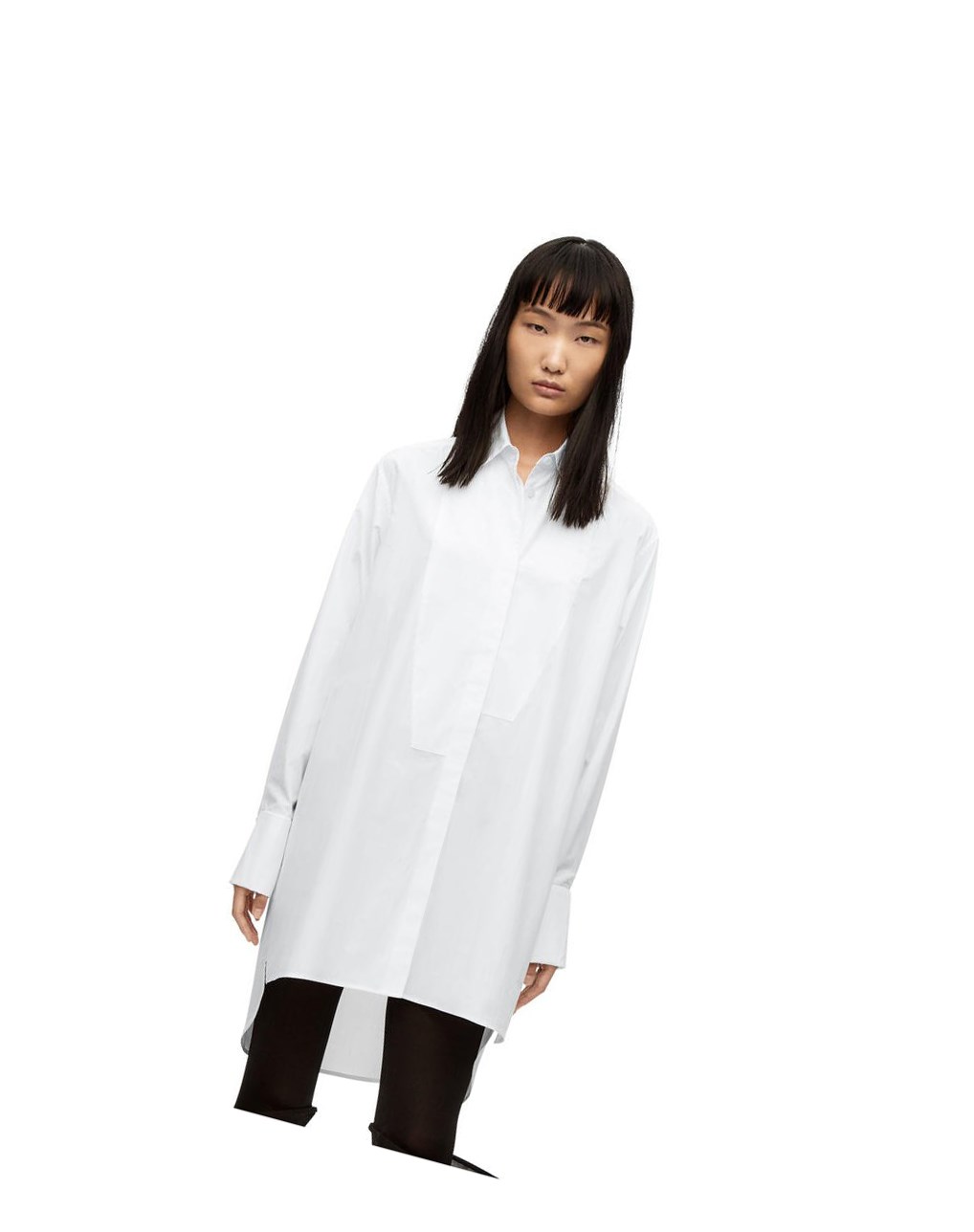 Loewe Plastron shirt in cotton Blancos | UPWGN-9410