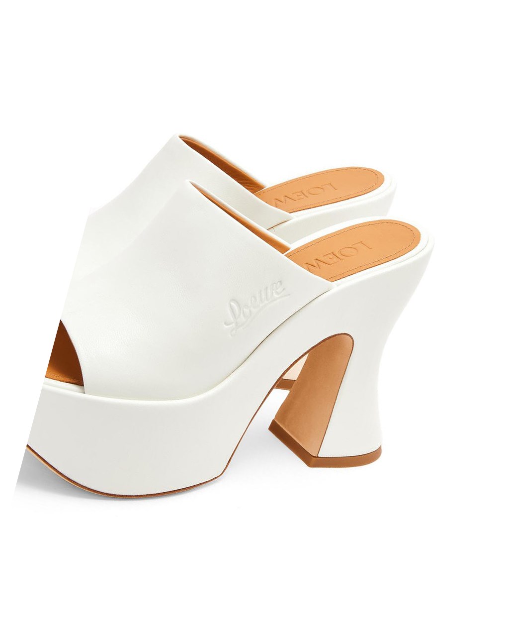 Loewe Plataforma mule in lambskin Blancos | SLUJO-7194