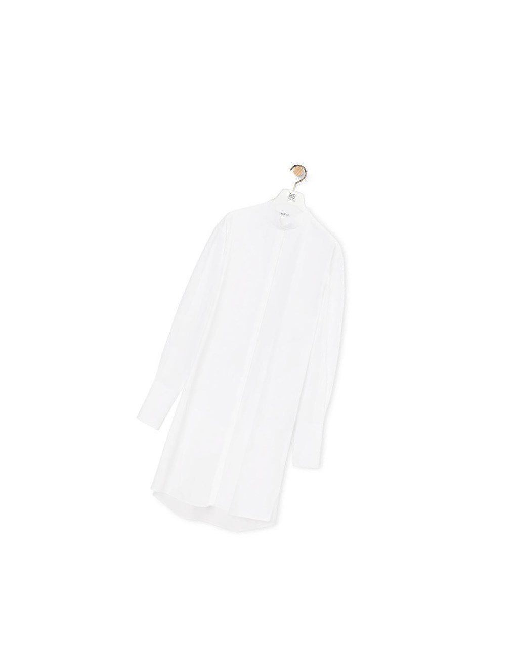 Loewe Pleated shirt dress in cotton Blancos | HMKTL-4708