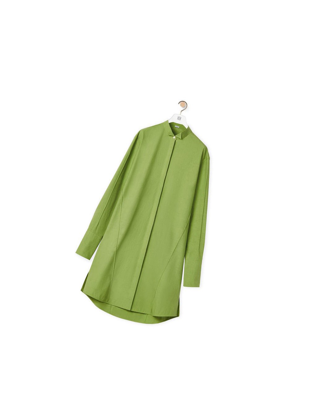 Loewe Pleated shirt dress in cotton Verdes | YXBJG-3512