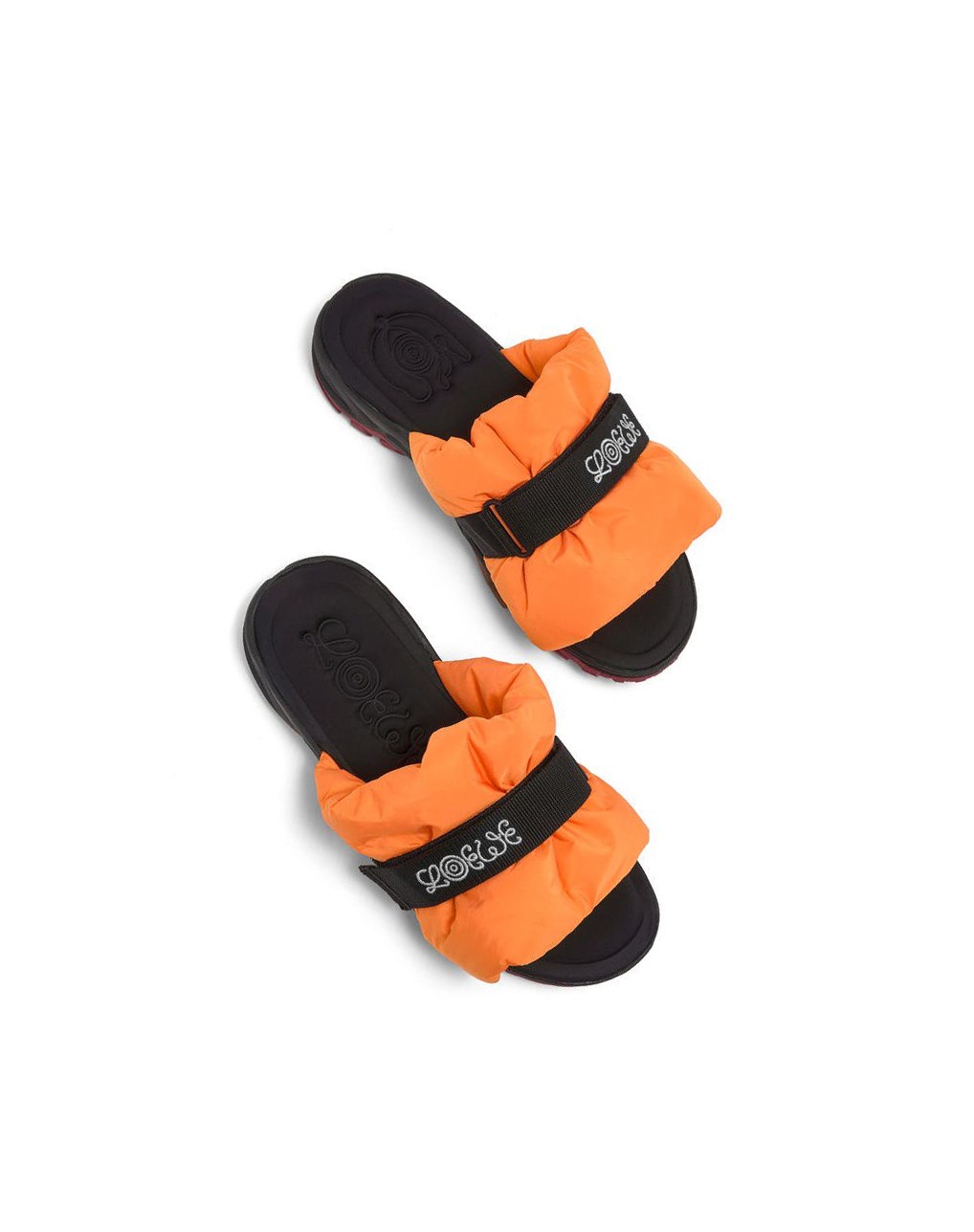 Loewe Pleated slide in nylon Naranjas | VOYDQ-4513