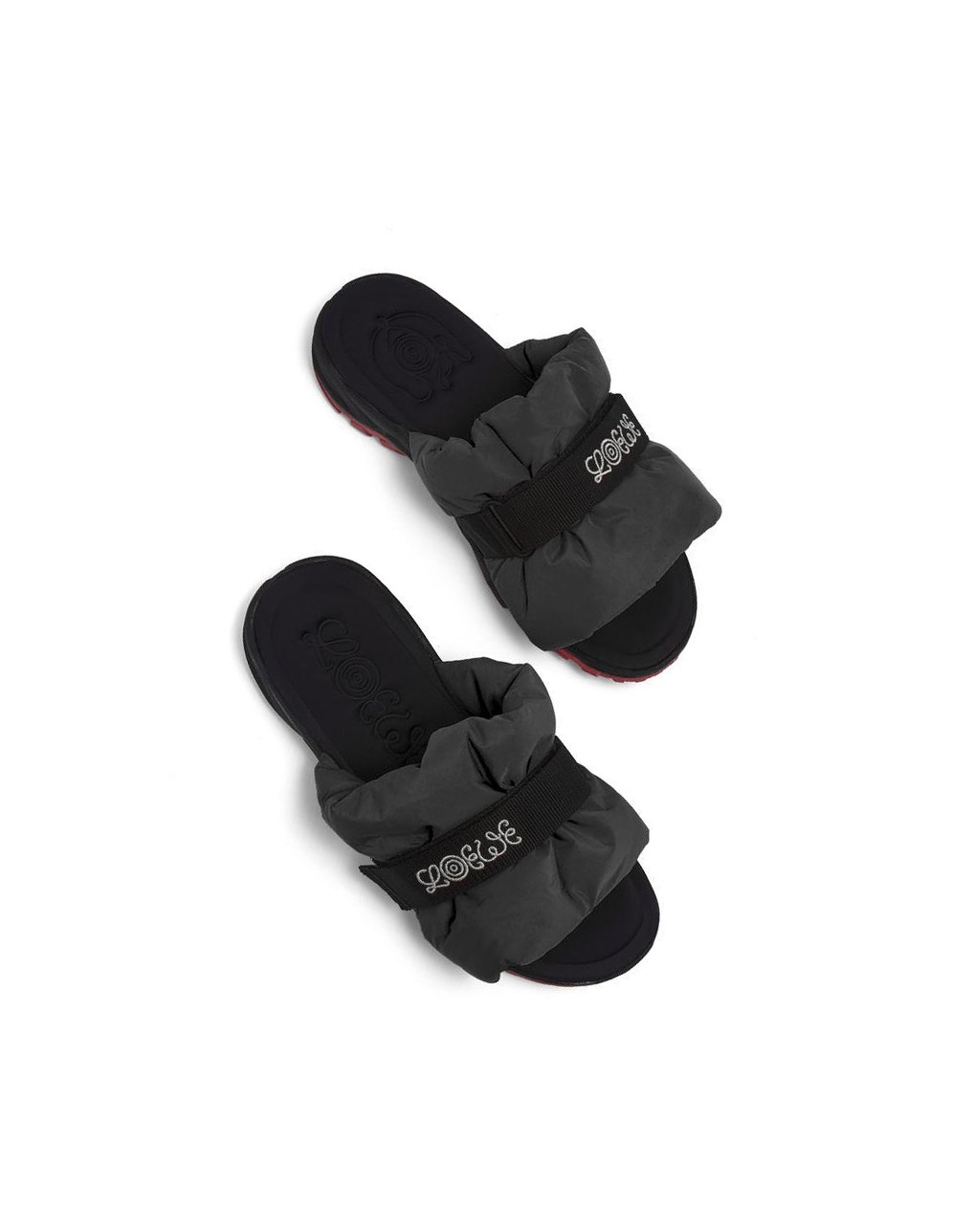Loewe Pleated slide in nylon Negros | JPTMC-7205