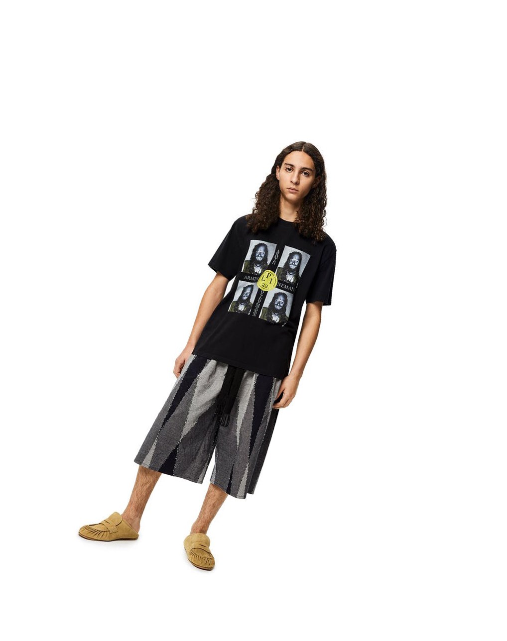 Loewe Portrait print T-shirt in cotton Negros | KJBAC-5806