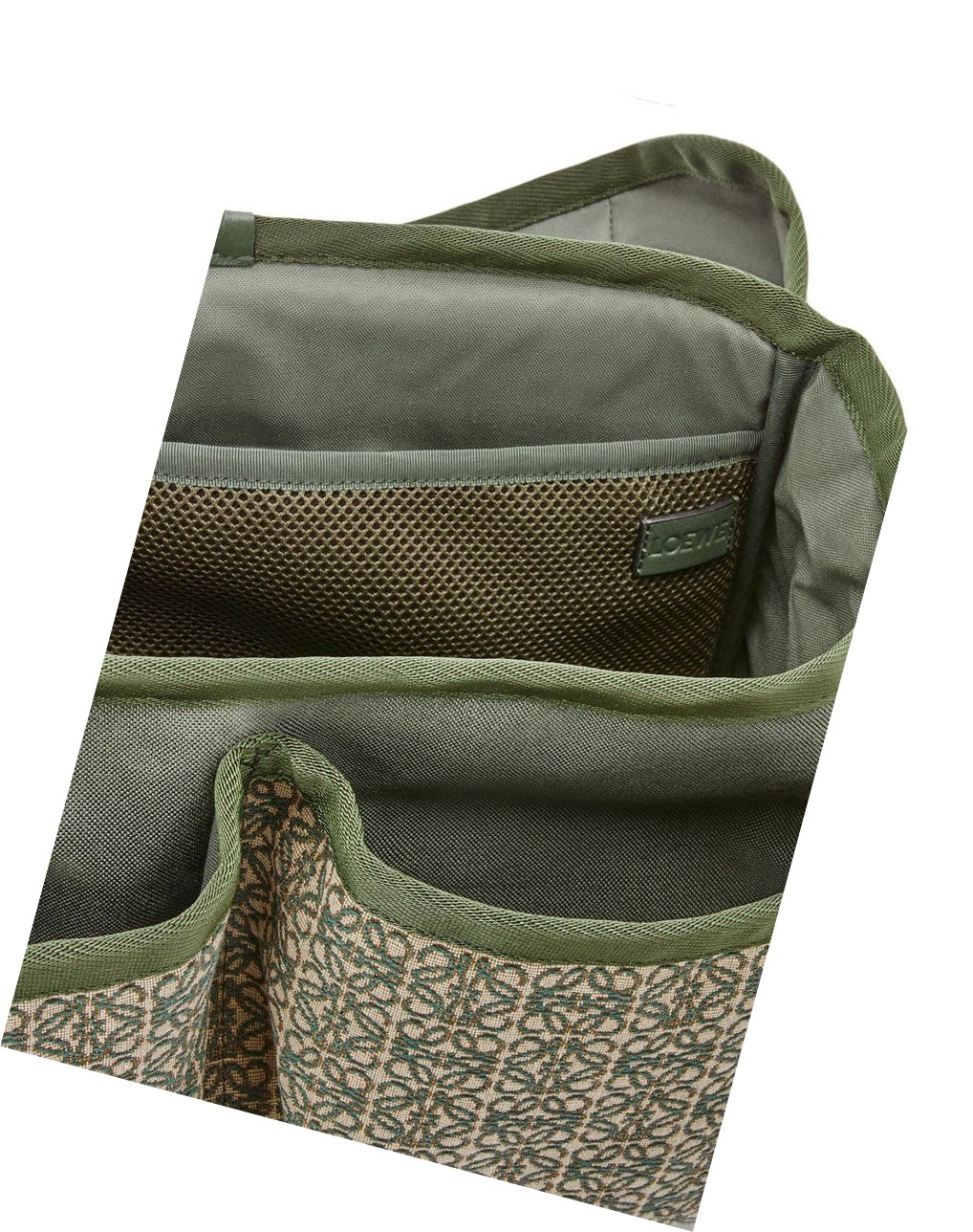 Loewe Postman Messenger in Anagram jacquard and canvas Kaki Verdes | QNIBX-6230