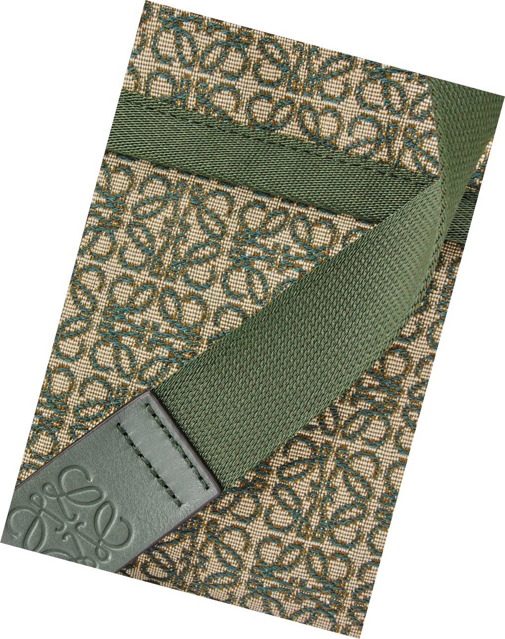 Loewe Postman Messenger in Anagram jacquard and canvas Kaki Verdes | QNIBX-6230