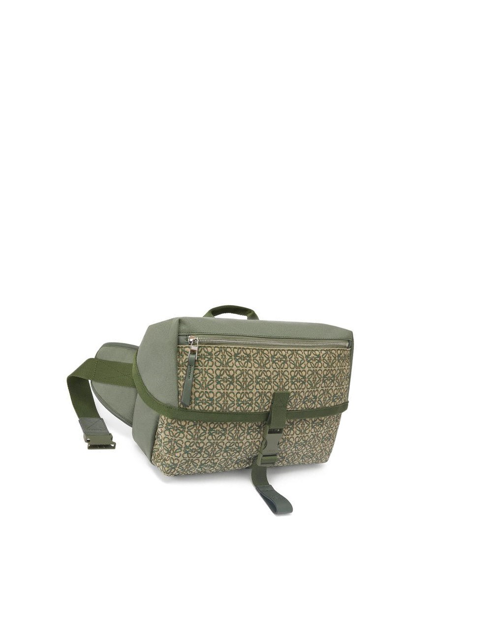 Loewe Postman Sling in Anagram jacquard and canvas Kaki Verdes | YOKSL-2738