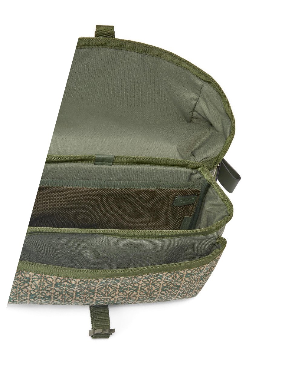 Loewe Postman Sling in Anagram jacquard and canvas Kaki Verdes | YOKSL-2738