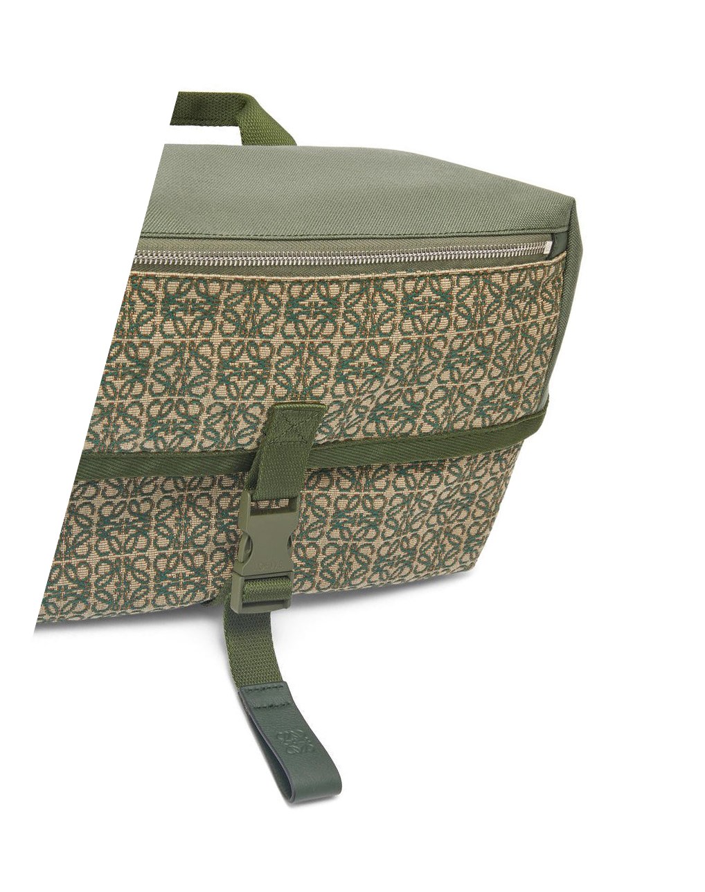 Loewe Postman Sling in Anagram jacquard and canvas Kaki Verdes | YOKSL-2738