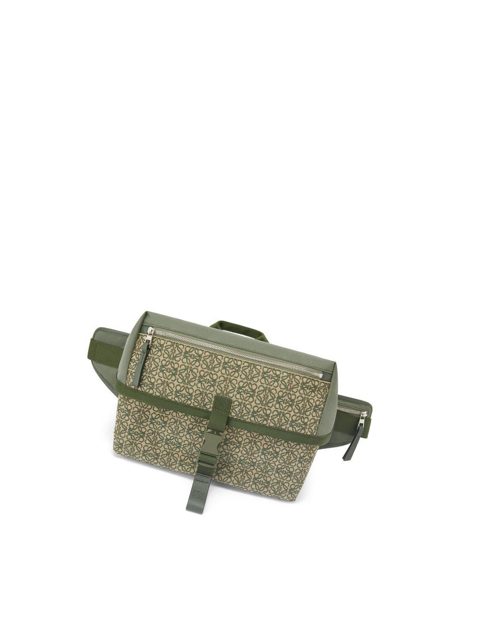 Loewe Postman Sling in Anagram jacquard and canvas Kaki Verdes | YOKSL-2738