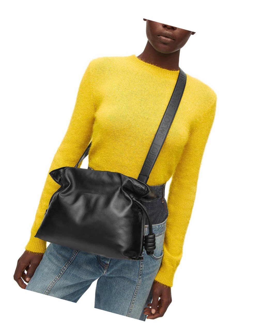 Loewe Puffer Flamenco clutch in shiny nappa lambskin Negros | MPKFC-5294