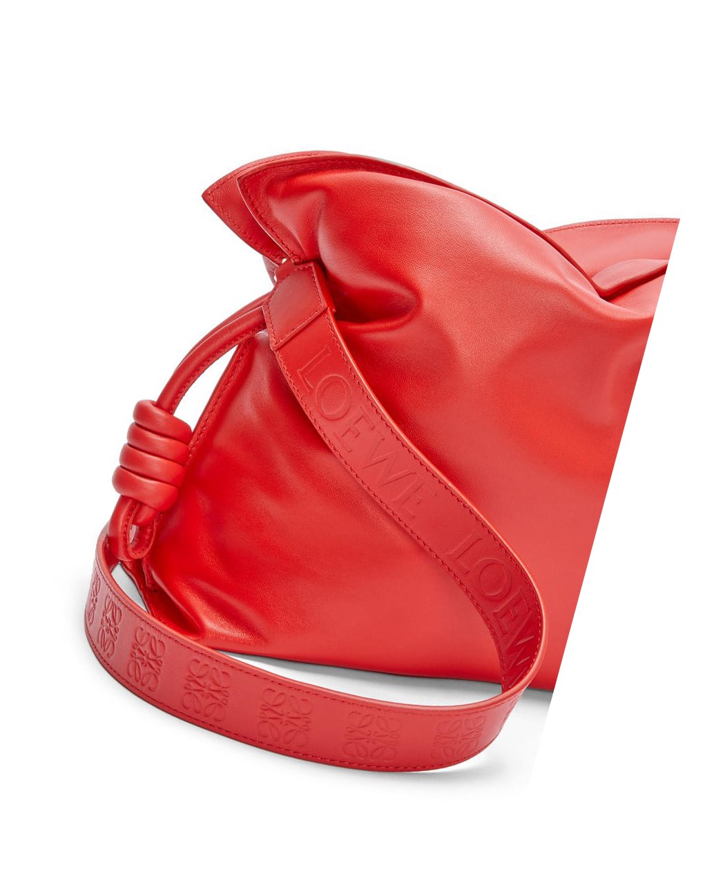 Loewe Puffer Flamenco clutch in shiny nappa lambskin Lipstick | QEFXV-7598