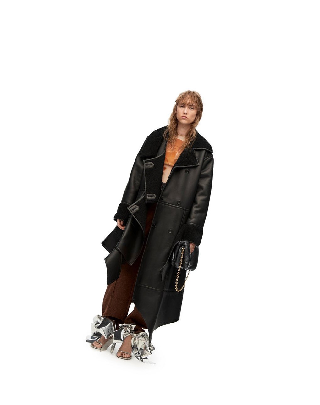 Loewe Puffer Goya bag in shiny nappa lambskin Negros | OELPT-0635