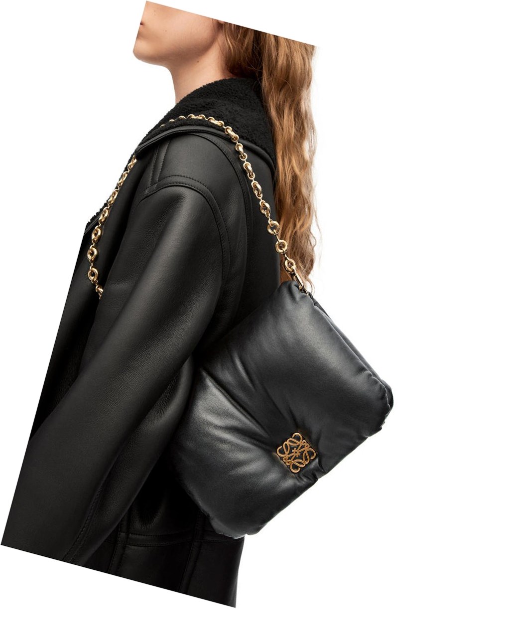 Loewe Puffer Goya bag in shiny nappa lambskin Negros | OELPT-0635