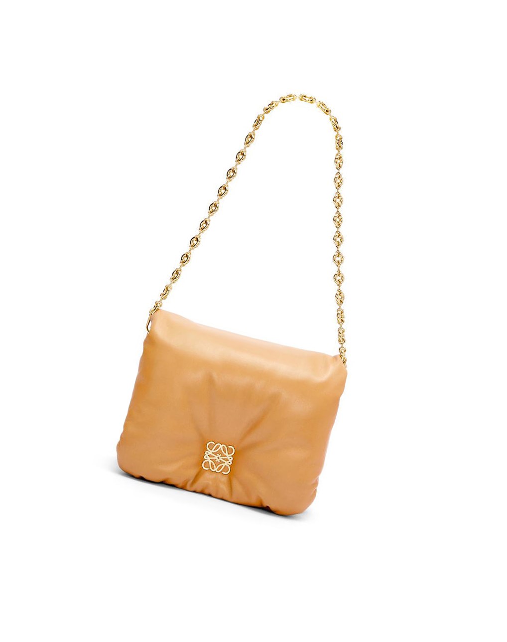 Loewe Puffer Goya bag in shiny nappa lambskin Camel | ZEYSK-1948